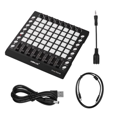 WORLDE PAD48 Portable USB MIDI Drum Pad Controller 48 RGB Backlit Pads