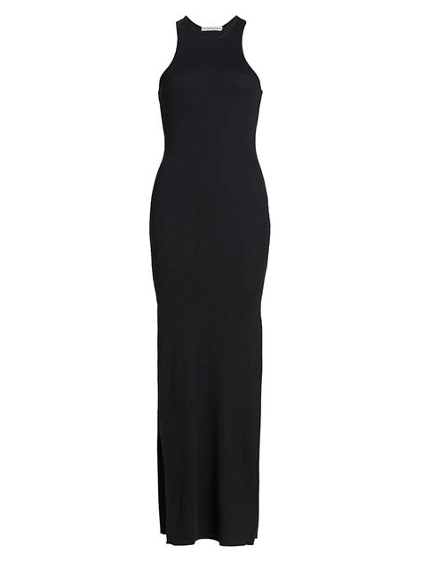 Alice Olivia Pania Racerback Stretch Cotton Maxi Dress Black