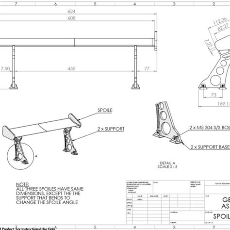 Spoiler Dimensions And Details Download Scientific Diagram