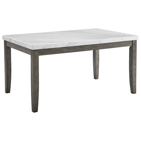 Belfort Essentials Emily Contemporary Emily White Marble Top Dining Table | Belfort Furniture ...