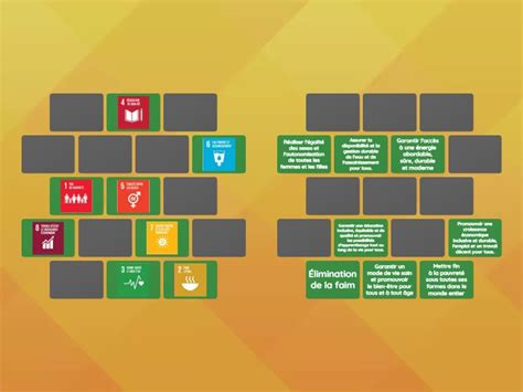 Les Objectifs De Developpement Durable Matching Pairs