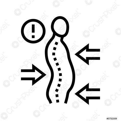 Scoliosis Disease Line Icon Vector Illustration Stock Vector Crushpixel