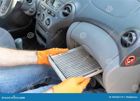 Replacing Cabin Air Filter For A Car Stock Photo Image Of Dust