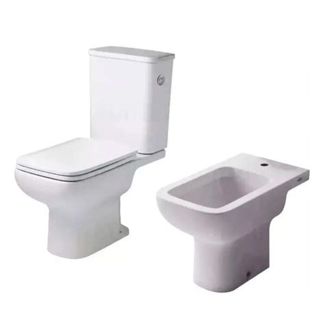 Combo Trento Ferrum Bidet Inodoro Largo Deposito Apoyo Tapa Hidro San