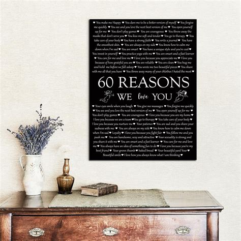 60th Birthday T Canvas Print T Birthday T Reasons We Love