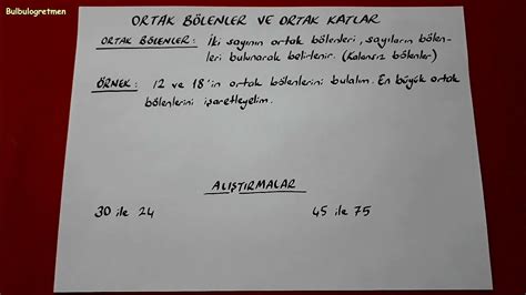 S N F Ebob Ekok Ortak B Lenler Ortak Katlar Th Grade Math