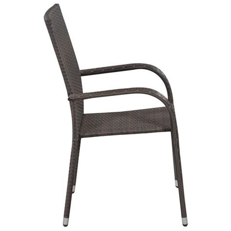 Atyhao Chaises empilables d extérieur 4 pcs Résine tressée Marron 98666