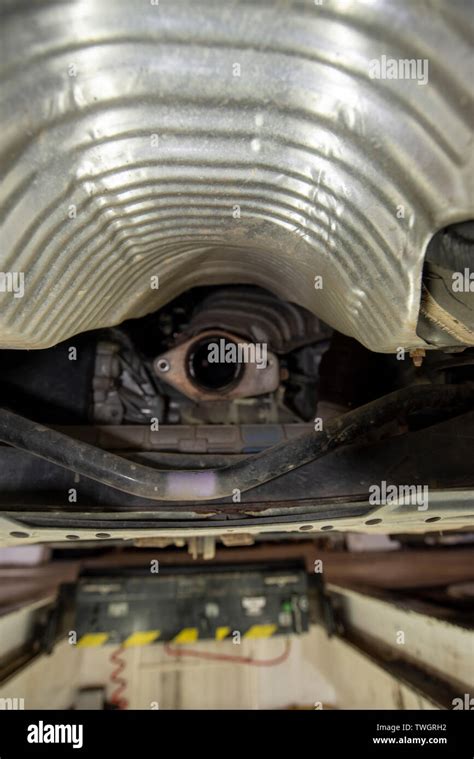 Toyota Prius Stolen Catalytic Converter View Underneath Vehicle From