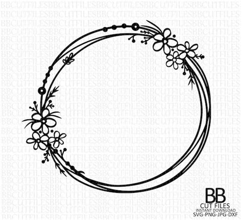 Female Woman Mom Floral Circle Name Silhouette Cricut Easter Monogram ...