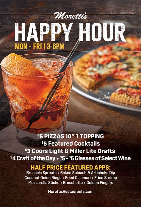 Happy Hour Moretti S Restaurants Best Thin Crust Deep Dish Pizza