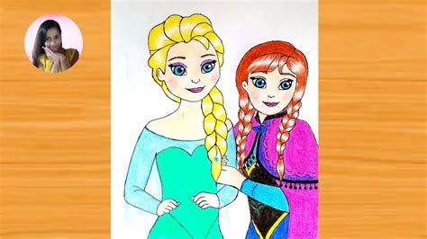 How To Draw Elsa And Anna Together Elsa And Anna Drawing Frozen Drawing Elsa Anna Princess