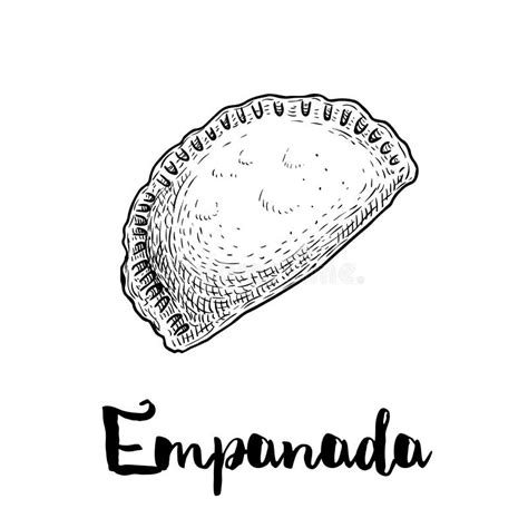 Two Empanadas Hand Drawn Illustration Stock Vector Illustration Of