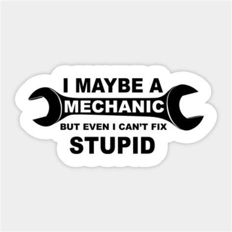 I Maybe A Mechanic But Even I Cant Fix Stupid I Maybe A Mechanic But