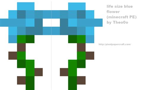 11simple Papercraft Minecraft Flower Papus Design