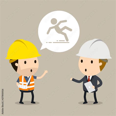 Talk to the manager about workplace safety, Vector illustration, Safety ...