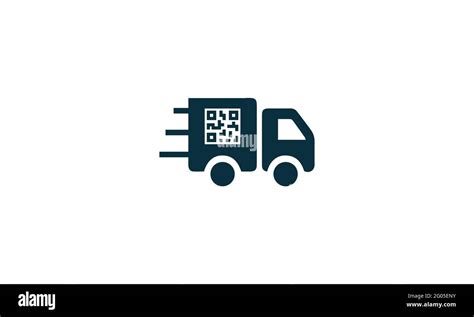 Schnelle Lkw Lieferung Mit Qr Code Symbol Logo Design Illustration