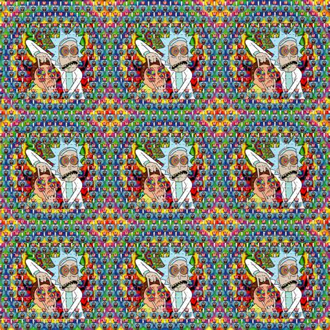 Rick 3x3 Small X9 Blotter Art Acid Free Perforated Lsd Paper Kesey Art