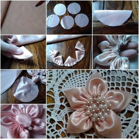 How To Make Easy Satin Flower In Smart Way Diy Tutorials Fabric Flowers Ribbon Flower