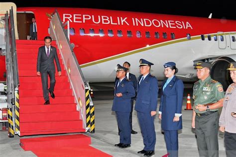 Presiden Jokowi Tiba Di Jakarta Usai Kunjungan Kerja Ke Jepang Antara