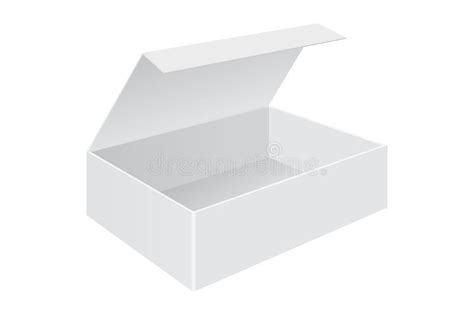 Open White Box Mockup Stock Vector Illustration Of Storage