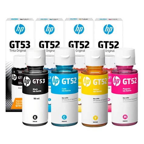 Pack Tinta HP Gt52 Gt53 Negro Cyan Amarillo Magenta LYM DIGITAL