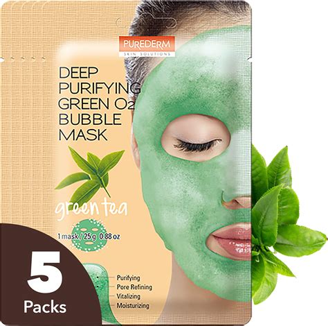 Purederm Deep Purifying Green O2 Bubble Mask 0 88oz X 5ea Korean Beauty Bubble