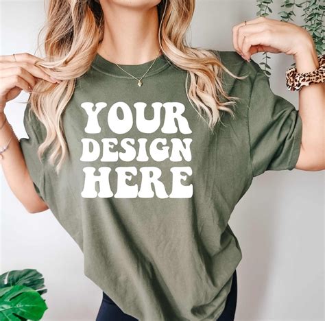 Comfort Colors C1717 Moss Shirt Mockup CC Moss Tshirt Oversized Mockup