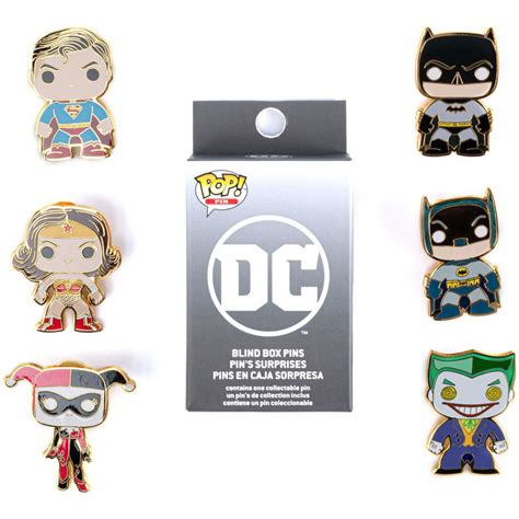 Dc Comics Pop By Loungefly Random Blind Box Enamel Pins 12 Piece