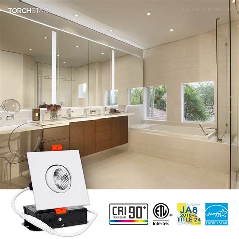 Torchstar Pack Gimbal Led Recessed Light Square Ceiling