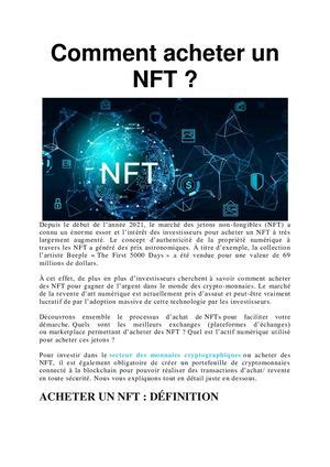 Calaméo Acheter un NFT Comment