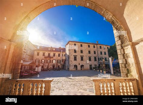 Town Of Kotor Stone Square Historic Architecture View Archipelago Of