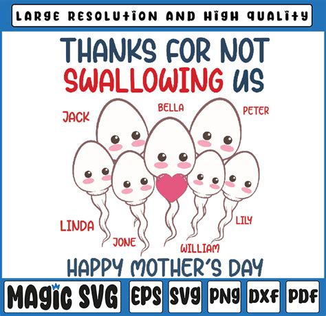 Funny Mother S Day Svg Thanks For Not Swallowing Us Svg Ru Inspire