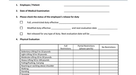 Fitness For Duty Template Fill Out Printable PDF Forms Online