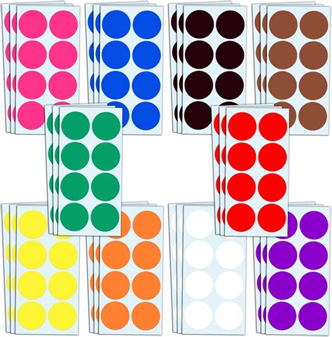 Amazon 2 Inch 300pcs Round Color Coding Sticker 6 Assorted Colors