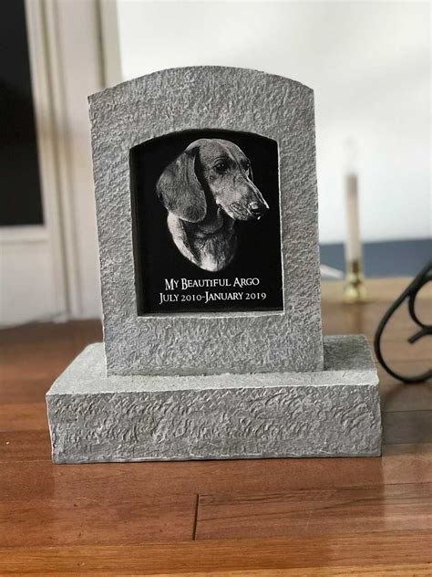 Personalized Pet Memorial Urn Tombstone with Photo of Your Pet