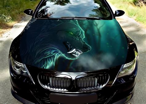 Car Hood Wrap Decal Wolf Angry Vinyl Sticker Graphic Etsy Uk