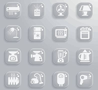 Home Appliances Icon Set Vacuum Cleaner Icons Symbol Vector Vacuum