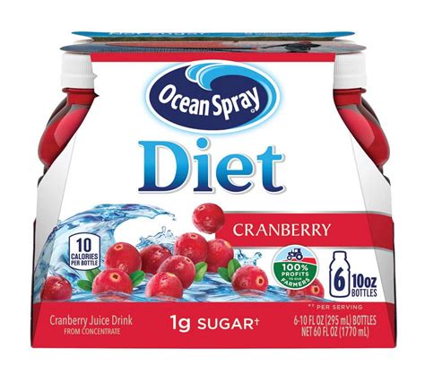 Ocean Spray Diet Cranberry Juice Drink 10 Oz Bottle 6 Ct