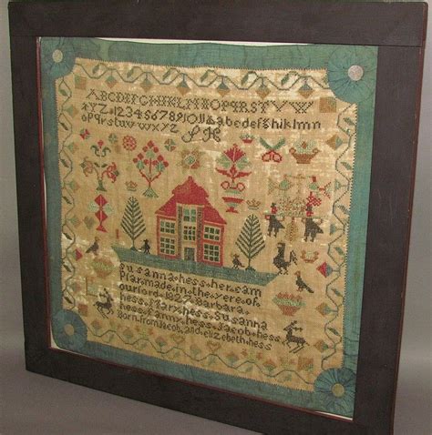 Sold At Auction Framed Sampler Antique Samplers Samplers Vintage