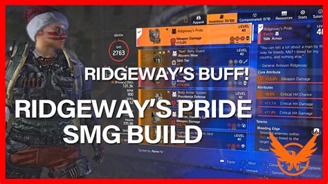 Ridgeway S Pride Smg Build Sadist The Division Tu Youtube