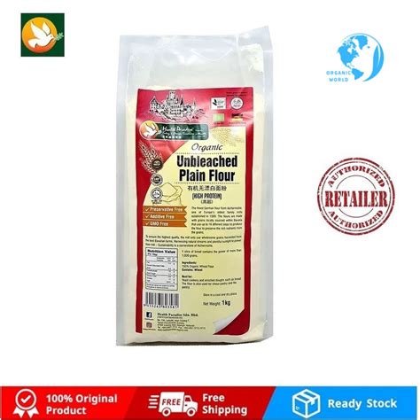 Health Paradise Organic Unbleached Plain Flour High Protein 有机无漂白面粉（高筋）1kg Shopee Malaysia