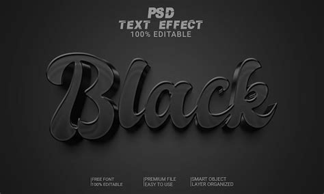 Arquivo Psd De Efeito De Texto 3d Preto Psd Premium