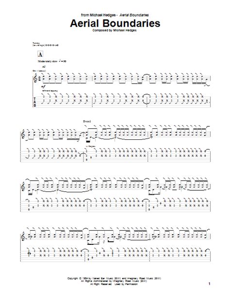 Aerial Boundaries By Michael Hedges Sheet Music For Guitar Tab At Sheet