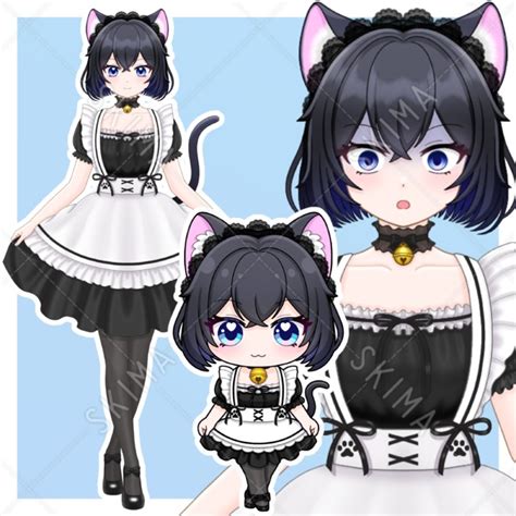 猫耳メイド服の女の子 【表情9種＋sdキャラ】 スキマ イラスト依頼・キャラ販売ならskima