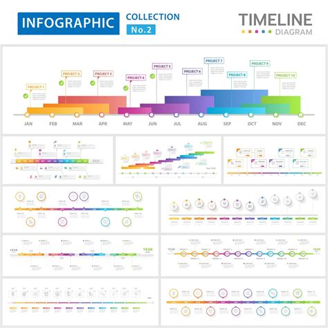 Infografik Vektor bündeln Vorlage zum Geschäft modern Zeitleiste