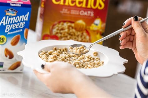 Almond Milk Breakfast With Honey Nut Cheerios April Golightly