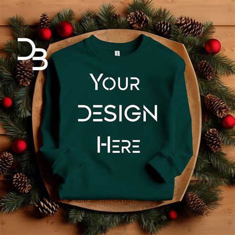 Forest Green Gildan 18000 Crewneck Flat Lay Mockup G180 Oversized