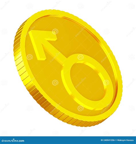 Coin Money With The Image Of Sex Male Icon On A Gold Coin Random