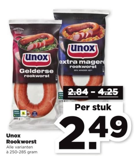 Unox Rookworst Gram Aanbieding Bij Plus