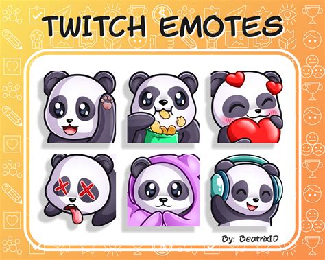 Animated Emotes Cute Panda Animated Twitch Emotes Set Etsy The Best